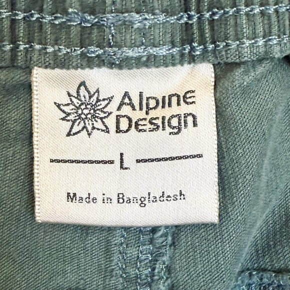Alpine Design Men's Cord Hiking Shorts Large Green 90s Outdoor Trail Gorpcore - Picture 7 of 9